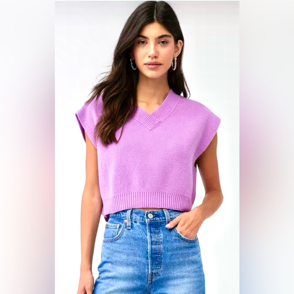 FREE PEOPLE EASY STREET Top Size M Sleeveless‎ Oversized in Beauty Berry - Picture 2 of 8